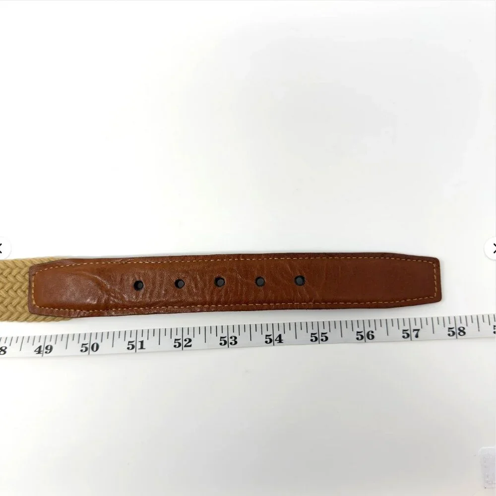 Torino Leather Co Woven Elastic Belt Khaki‎ Brown 54